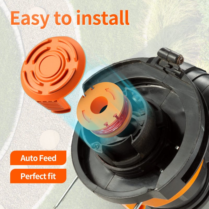 Eventronic 10 Pack WA0010 Trimmer Line Compatible with Worx Weed Eater, 0.065" Autofeed Replacement Trimmer Spool for Worx String Trimmer(8 Line Spools + 2 Caps) - Image 4